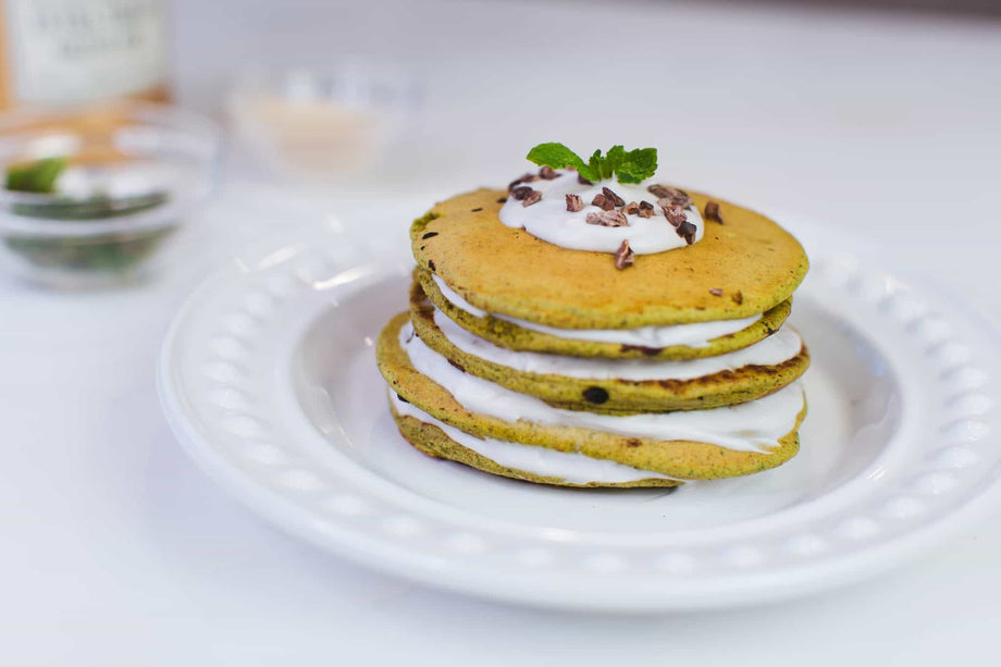 Mint Chocolate Chip Pancakes